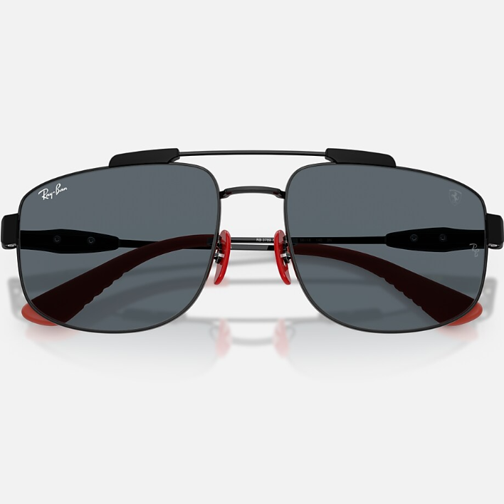 Ray Ban Men Square Frame Polished Red Sunglasses