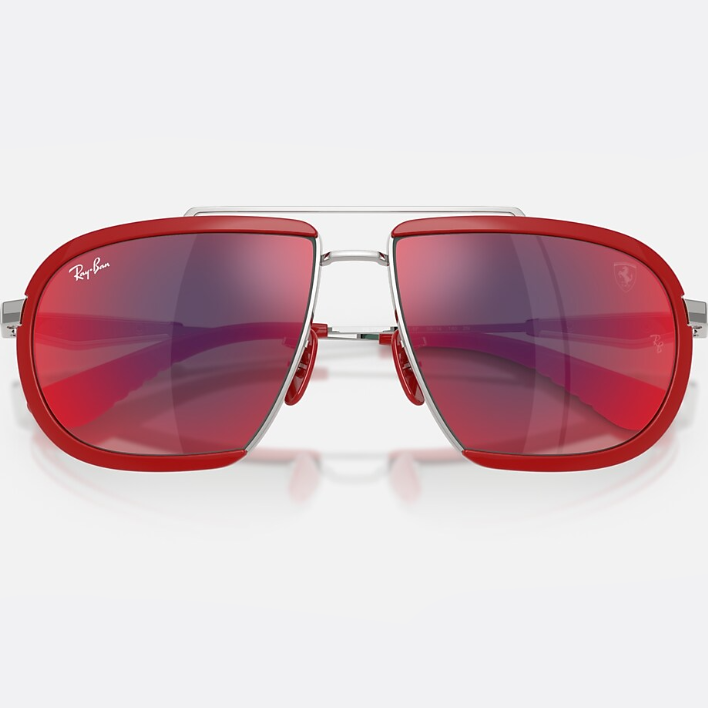 Ray Ban Women Irregular Frame Polished Silver Sunglasses