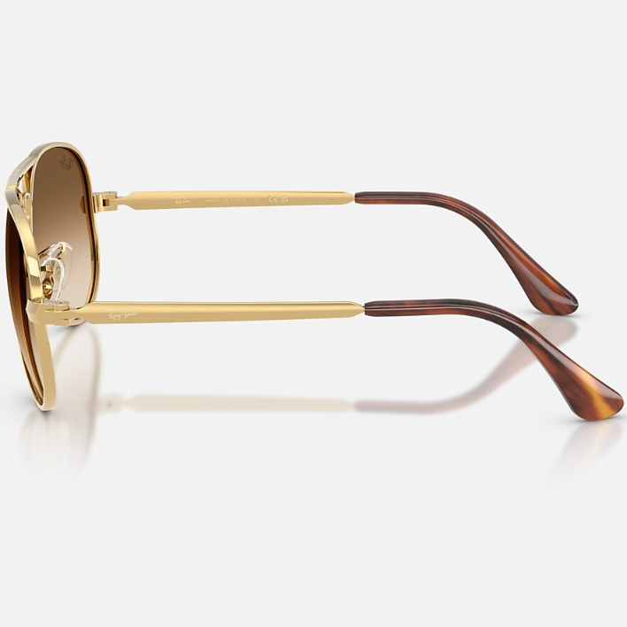 Ray Ban Men Pilot Frame Polished Arista Gold Sunglasses