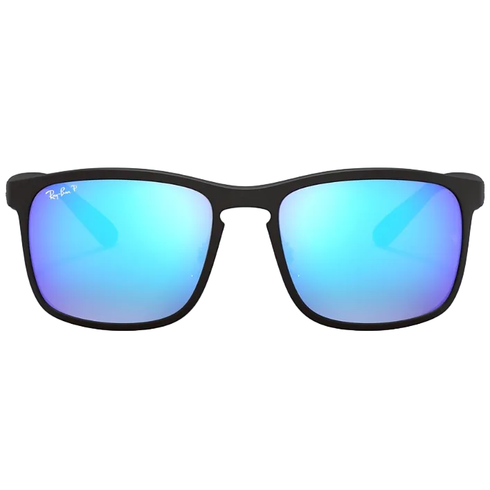 Ray Ban Men Square Frame Shiny Matte Black Sunglasses