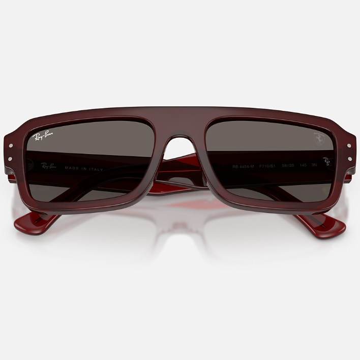 Ray Ban Men Rectangle Frame Red Sunglasses