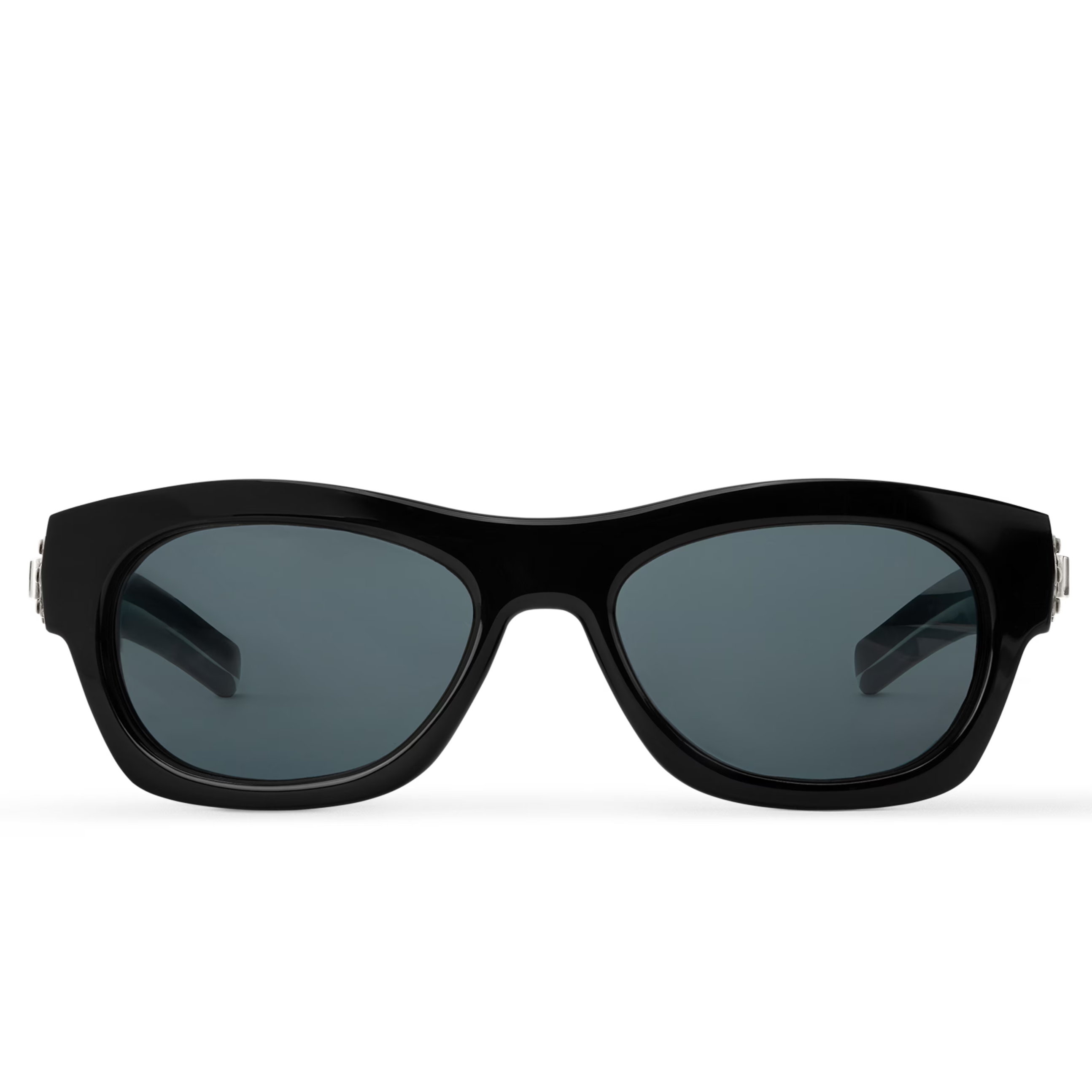 Louis Vuitton Men Round Sqaure Frame Matte Black Sunglasses