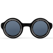 Louis Vuitton Men Round Frame Shiny Black Sunglasses