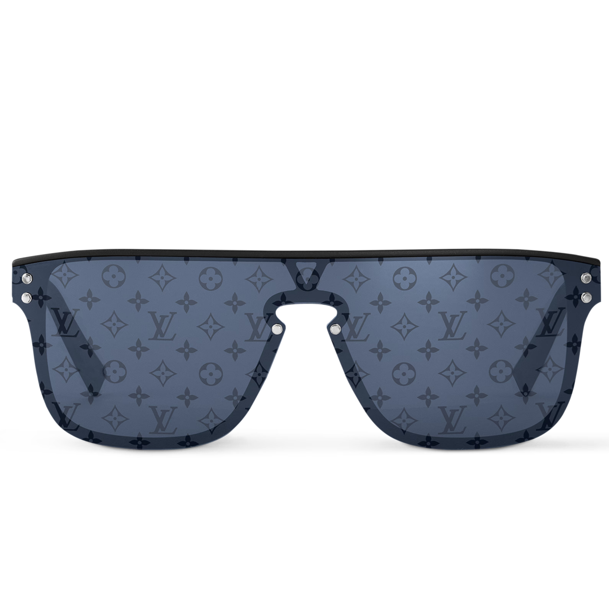 Louis Vuitton Men Mask Frame Shiny Matte Black Sunglasses