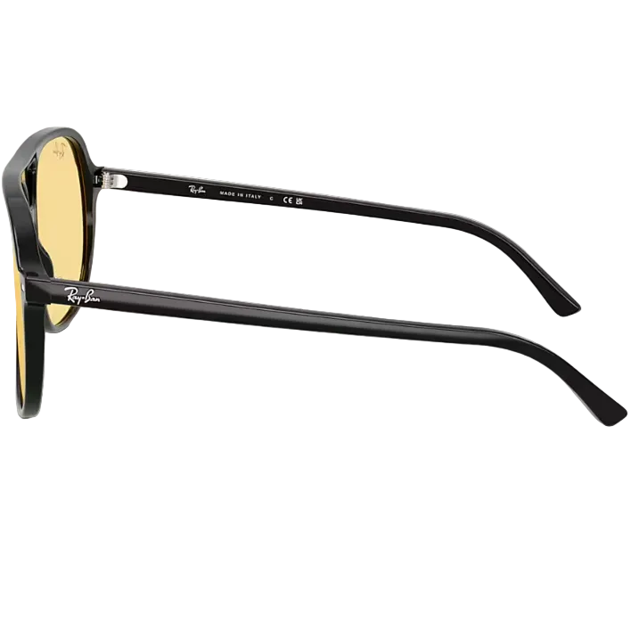 Ray Ban Men Round Square Frame Polished Black Sunglasses