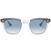 Ray Ban Men Square Frame Polished Grey On Transparent Sunglasses