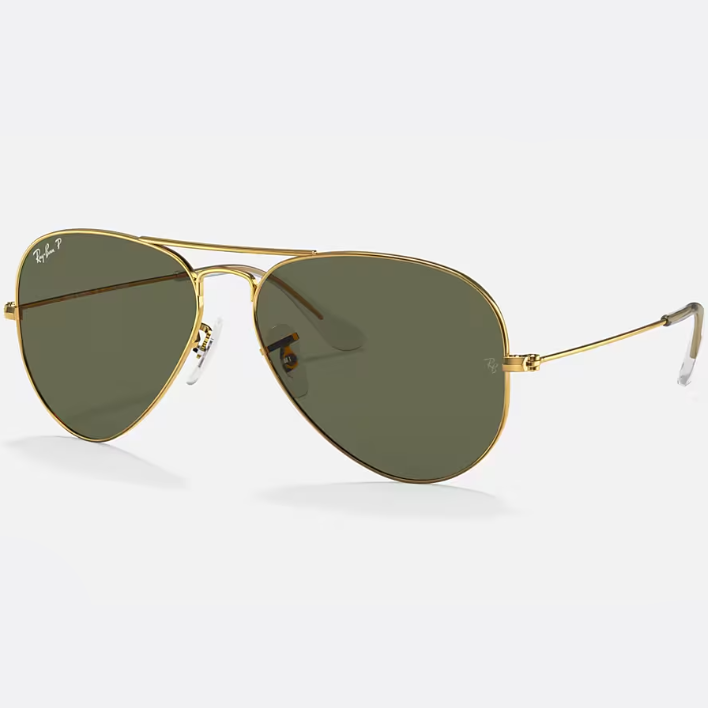 Ray Ban Men Pilot Frame Shiny Arista Gold Sunglasses