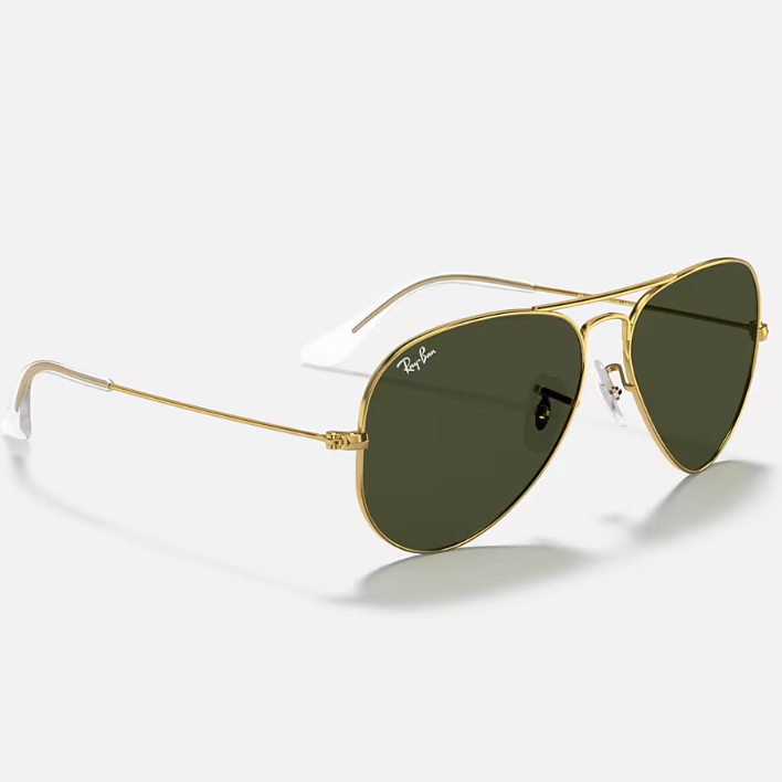 Ray Ban Men Pilot Frame Shiny Arista Gold Sunglasses