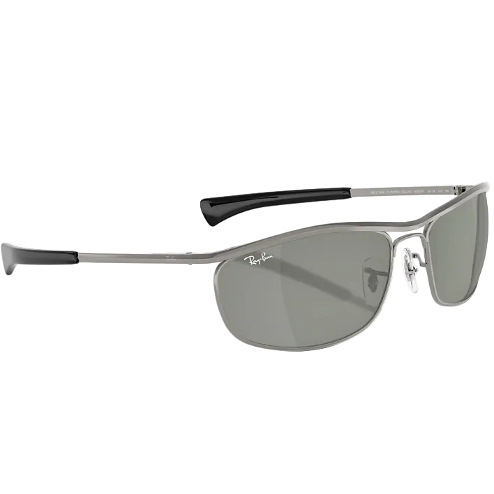Ray Ban Men Oval Frame Polished Gunmetal Sunglasses