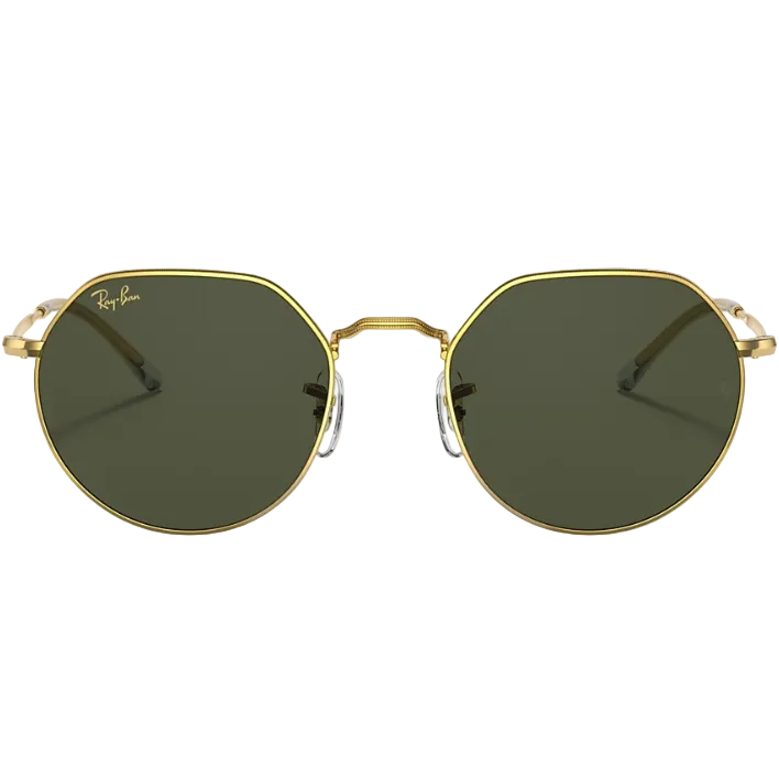 Ray Ban Men Irregular Frame Deep Gold Sunglasses