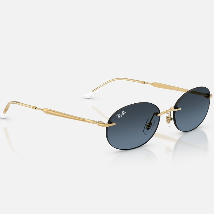 Ray Ban Men Oval Frame Royal Gold Sunglasses