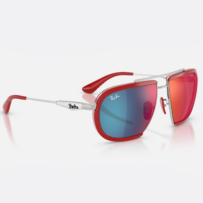 Ray Ban Women Irregular Frame Polished Silver Sunglasses