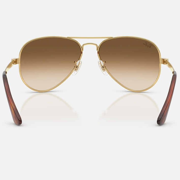 Ray Ban Men Pilot Frame Polished Arista Gold Sunglasses