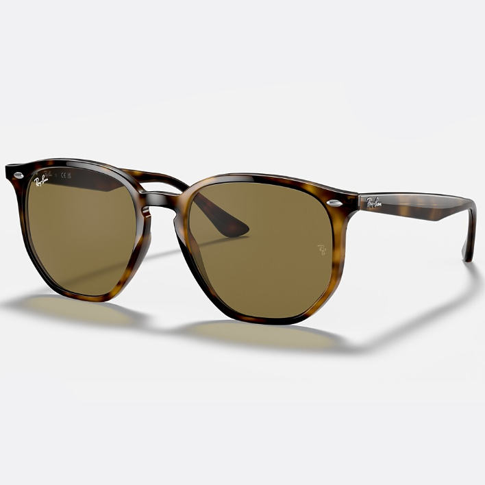 Ray Ban Women Irregular Frame Polished Light Havana Sunglasses