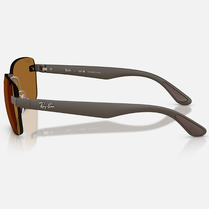 Ray Ban Men Irregular Frame Matte Sand Brown Sunglasses
