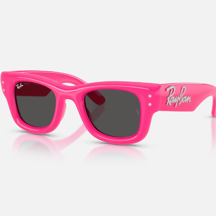 Ray Ban Men Square Frame Polished Pink  Sunglasses