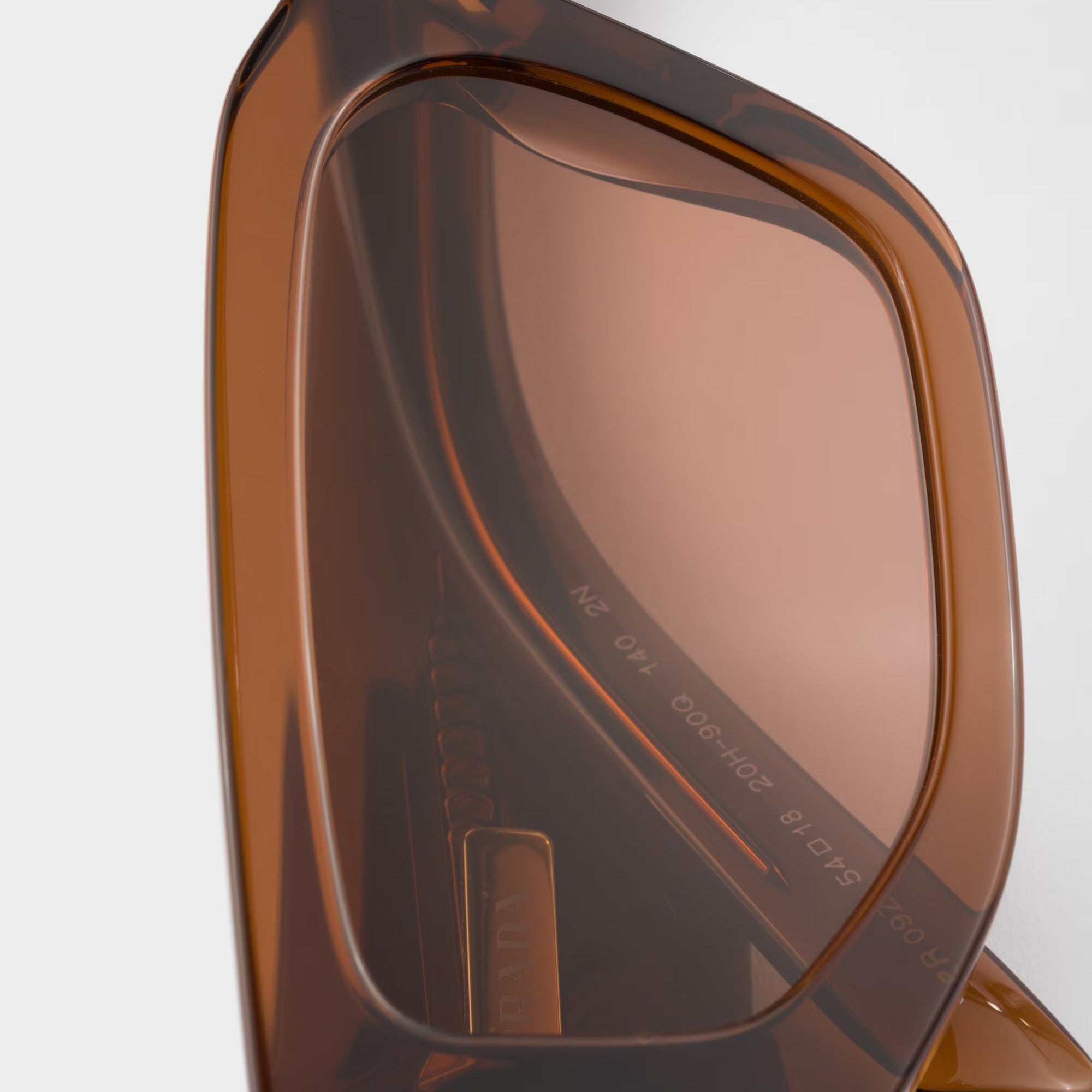 Prada Men Rctangular Frame Chocolate Brown Sunglasses