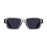 Prada Men Rectangular Frame Crystal Grey Sunglasses