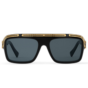 Louis Vuitton Men Pilot Frame Shiny Smoky Black Sunglasses