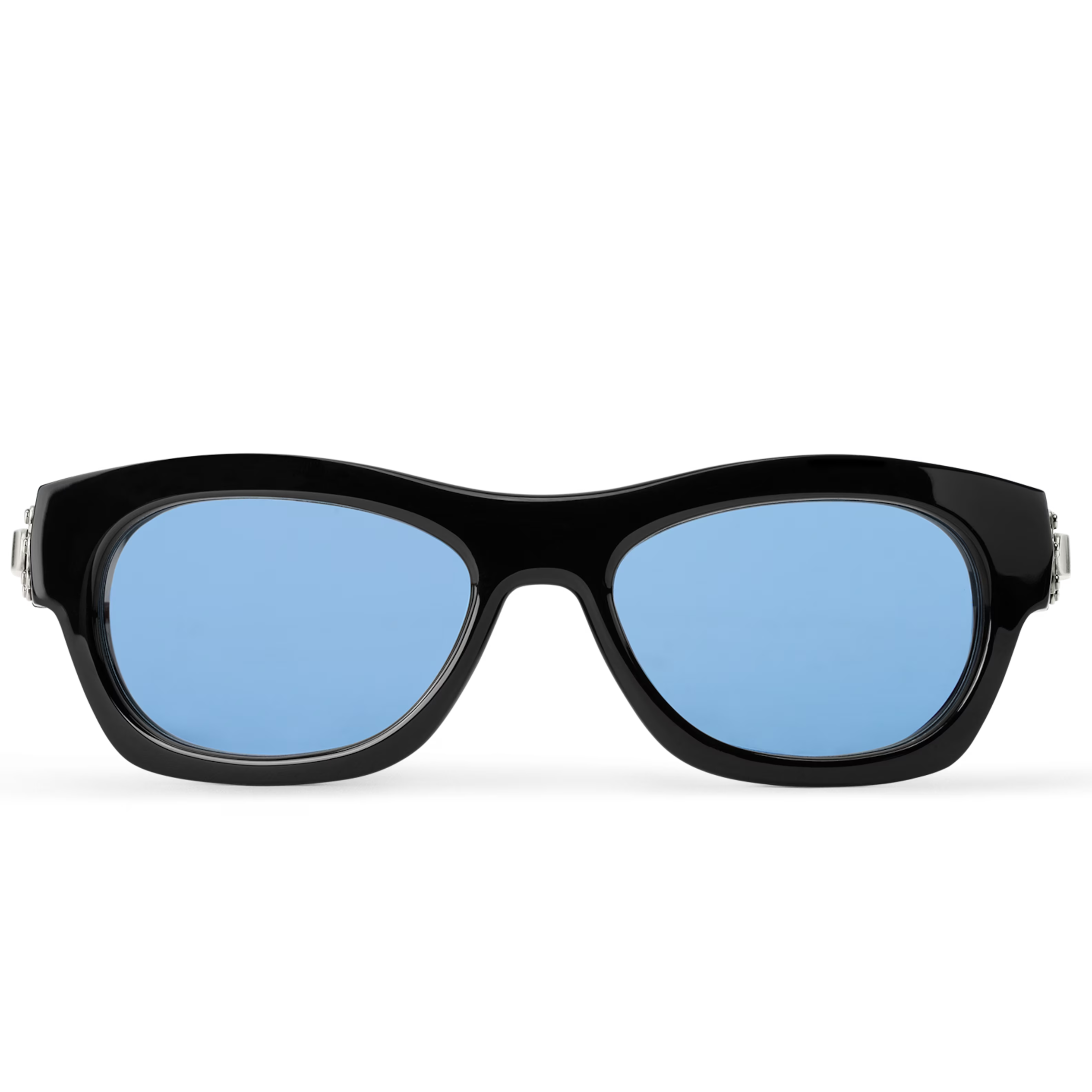 Louis Vuitton Men Round Sqaure Frame Shiny Dusty Black Sunglasses