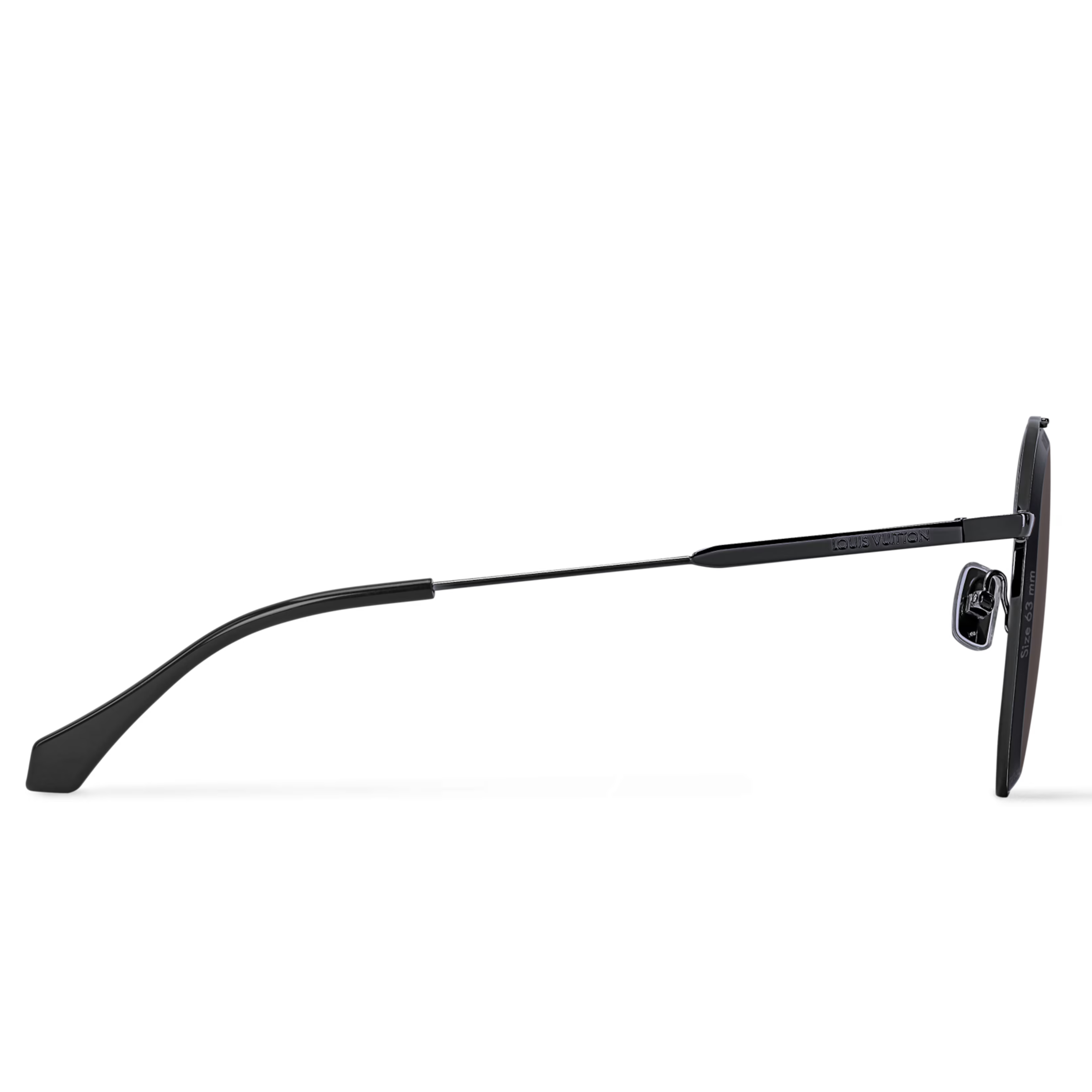 Louis Vuitton Men Pilot Frame Shiny Dusty Black Sunglasses