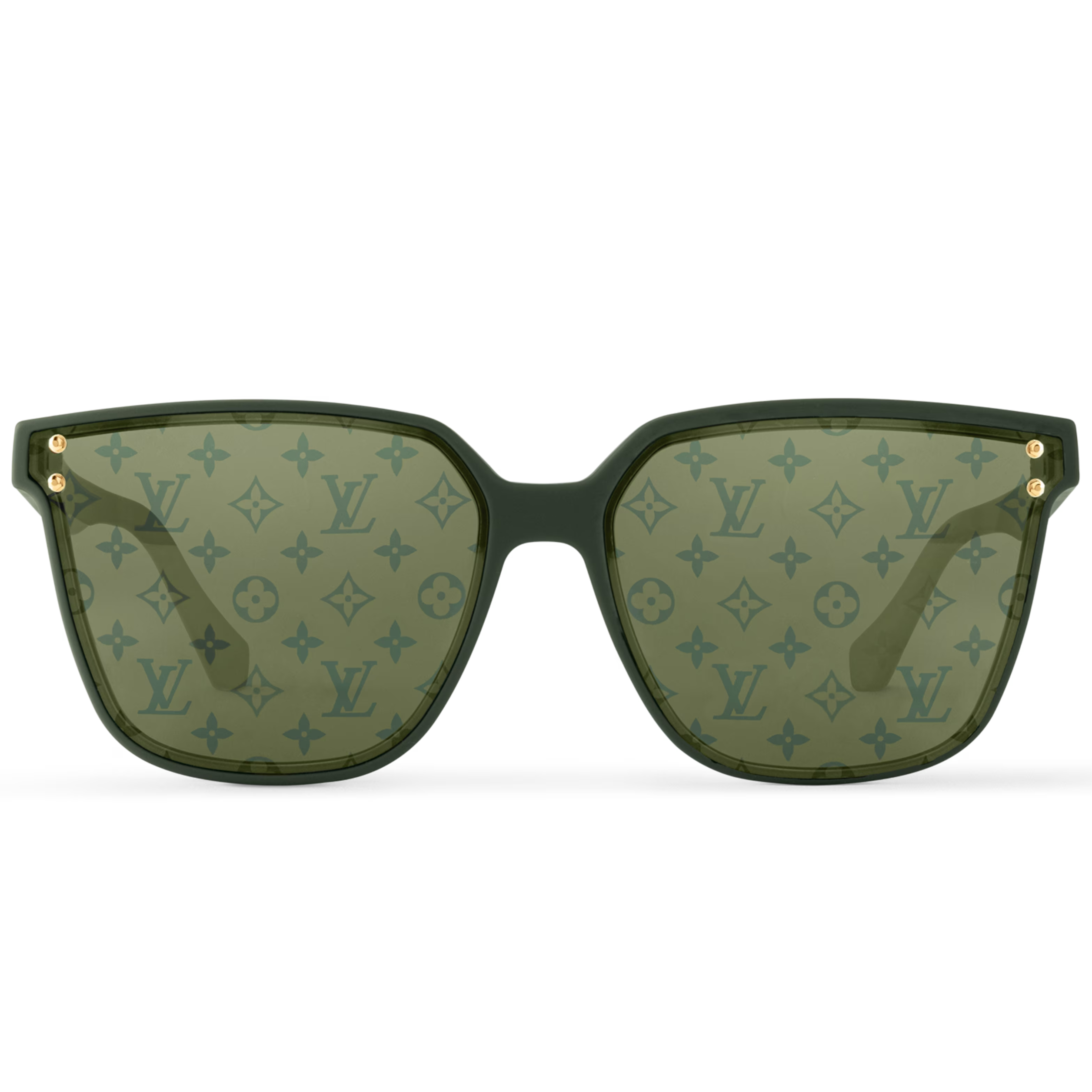 Louis Vuitton Men Square Frame Green Sunglasses