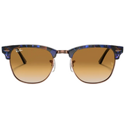 Ray Ban Men Square Frame Polished Brown On Blue Sunglasses