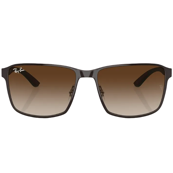 Ray Ban Men Square Frame Dusty Brown Sunglasses
