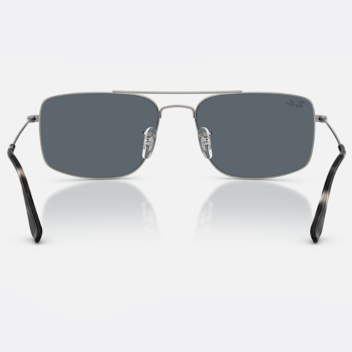 Ray Ban Men Square Frame Polished Gunmetal Sunglasses