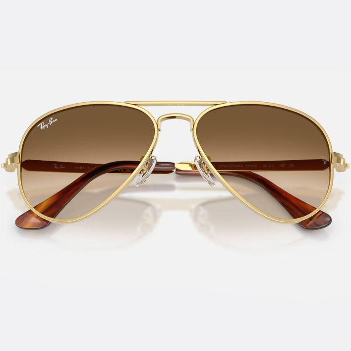 Ray Ban Men Pilot Frame Polished Arista Gold Sunglasses