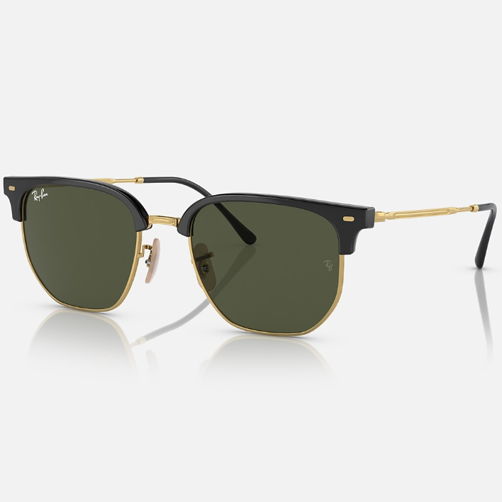 Ray Ban Men Irregular Frame Shiny Black Sunglasses