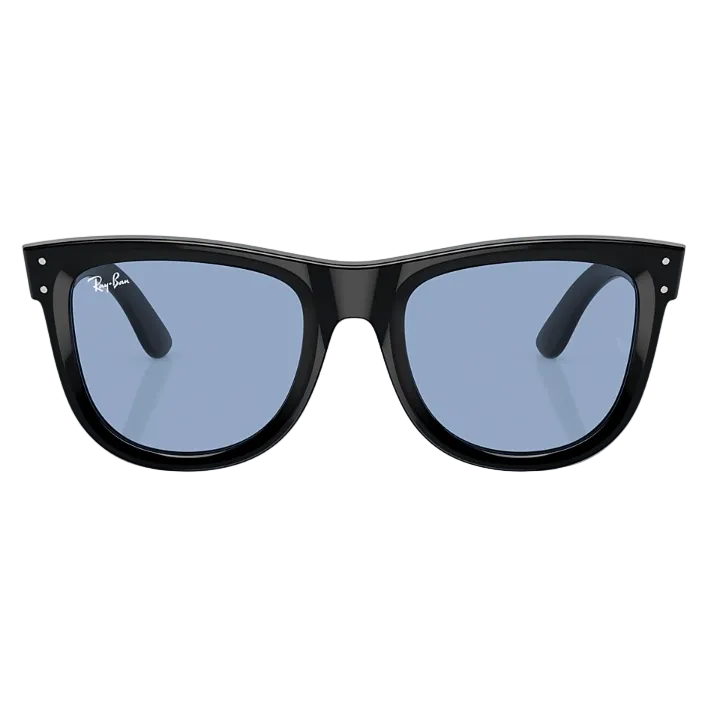 Ray Ban Men Square Frame Shiny Sand Black Sunglasses