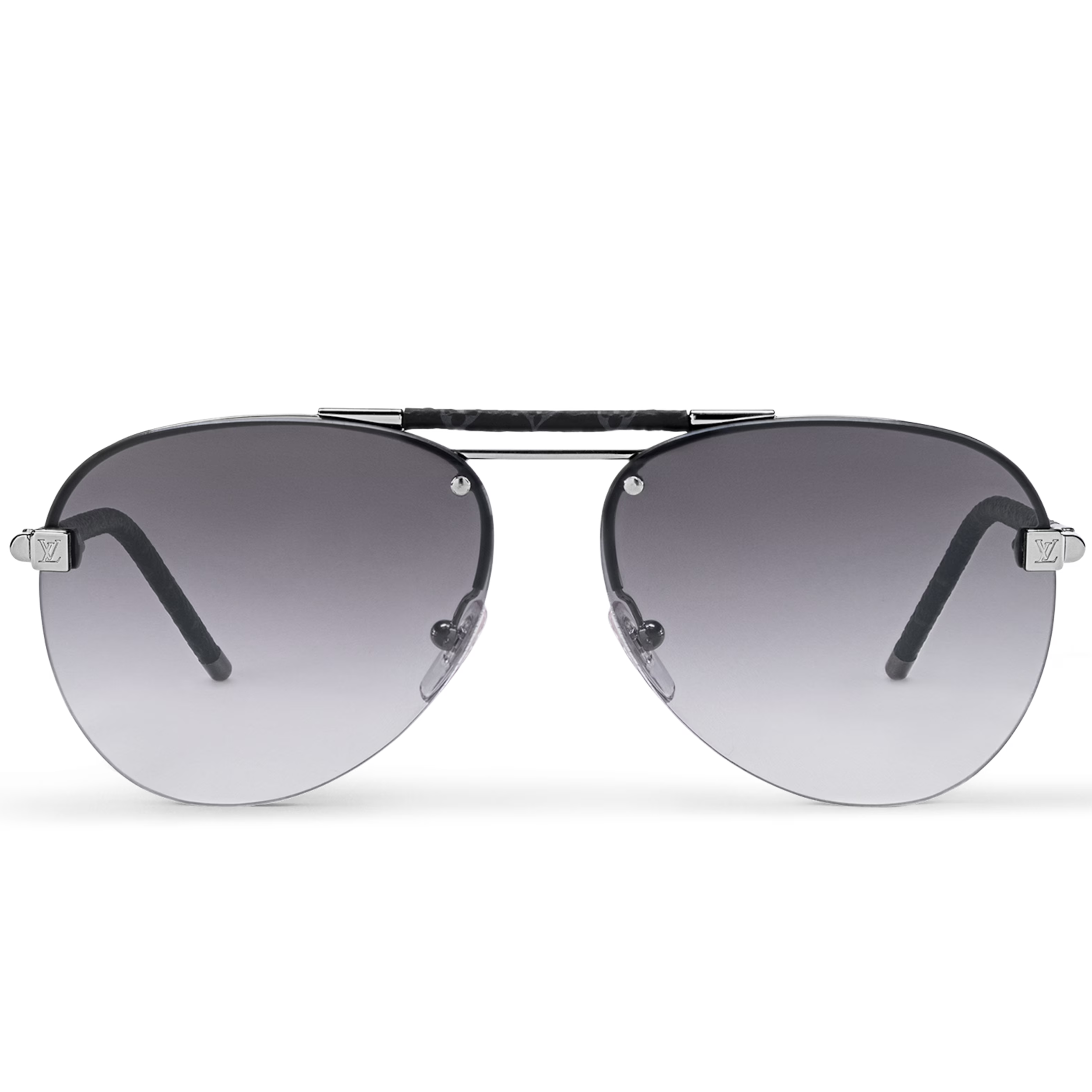 Louis Vuitton Men Pilot Frame Shiny Gunmetal Sunglasses