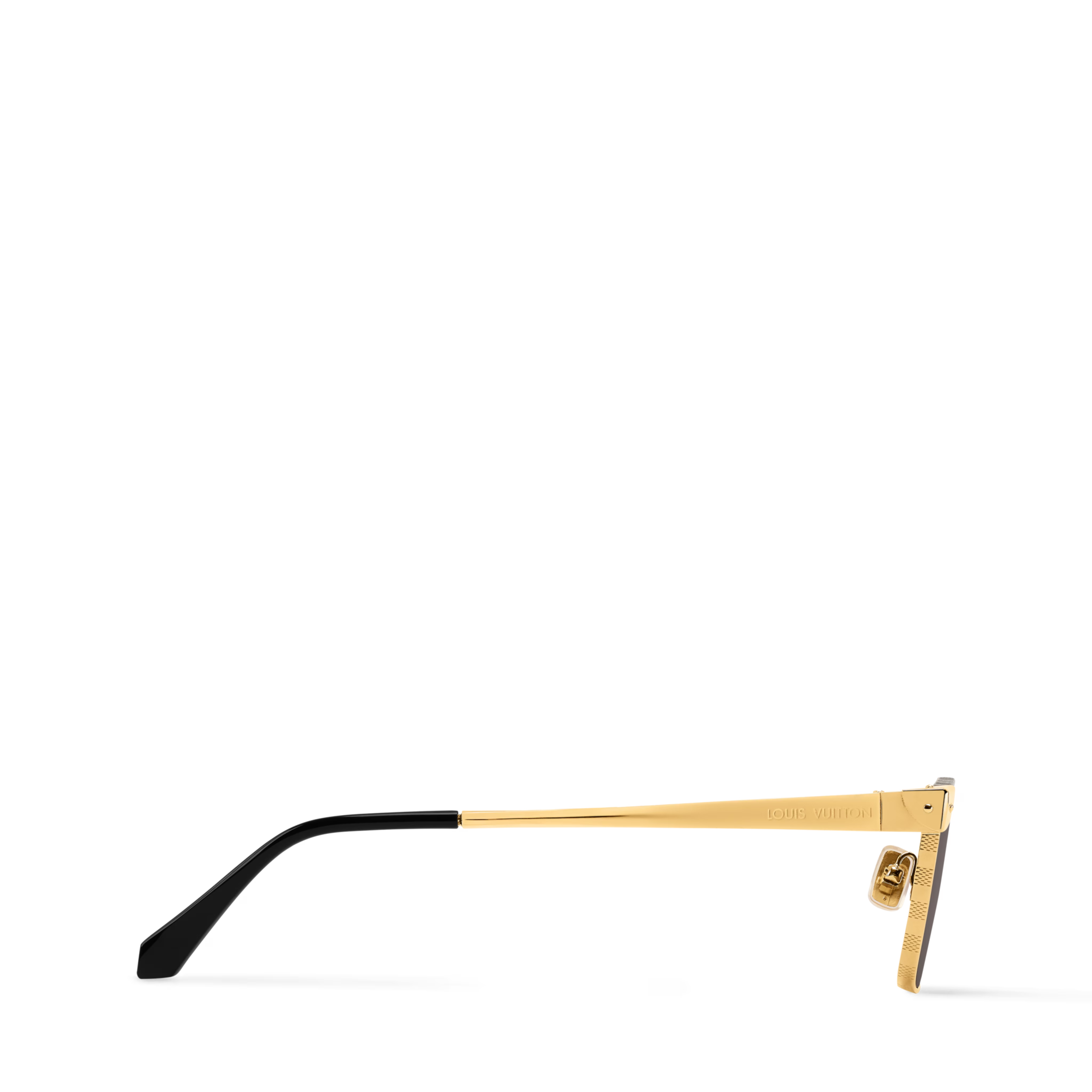 Louis Vuitton Men Square Frame Gold Sunglasses