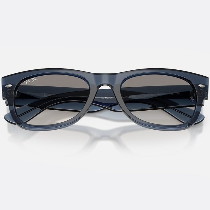 Ray Ban Men Square Frame Transparent Dark Blue Sunglasses