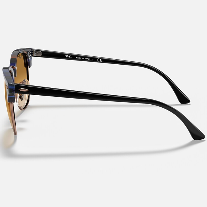 Ray Ban Men Square Frame Polished Brown On Blue Sunglasses