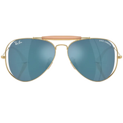 Ray Ban Men Pilot Frame Polished Shiny Arista Gold Sunglasses