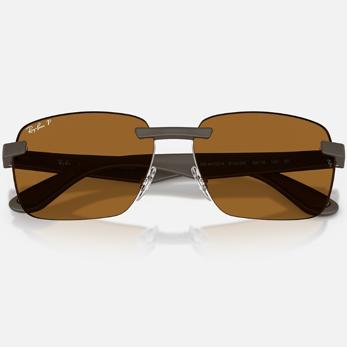 Ray Ban Men Irregular Frame Matte Sand Brown Sunglasses