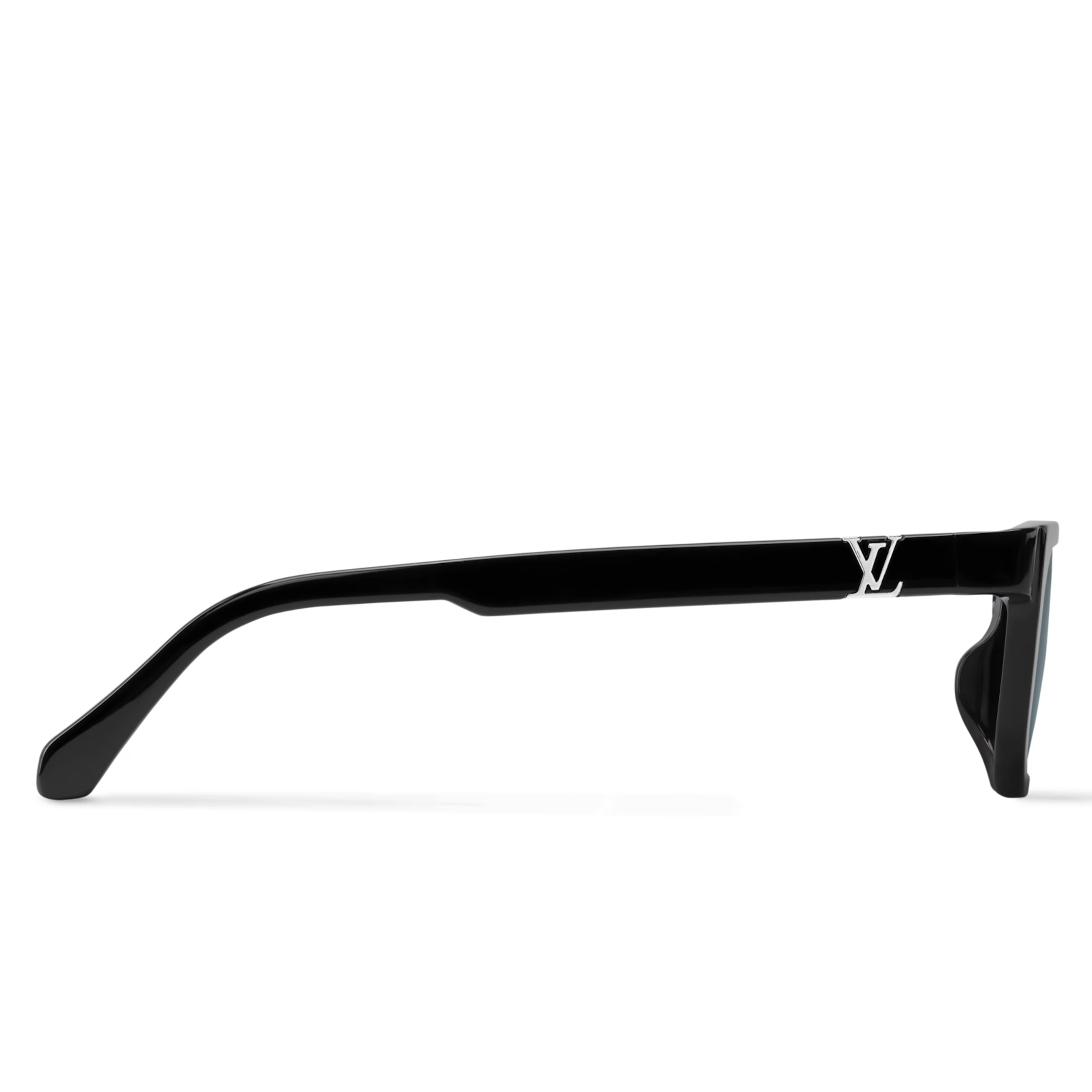 Louis Vuitton Men Square Frame Shiny Soft Black Sunglasses