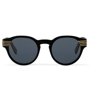 Louis Vuitton Men Round Frame Shiny Deep Black Sunglasses