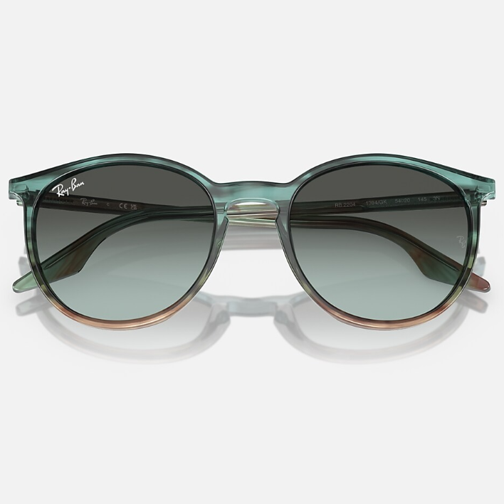 Ray Ban Men Phantos Frame Polished Striped Blue & Green Sunglasses