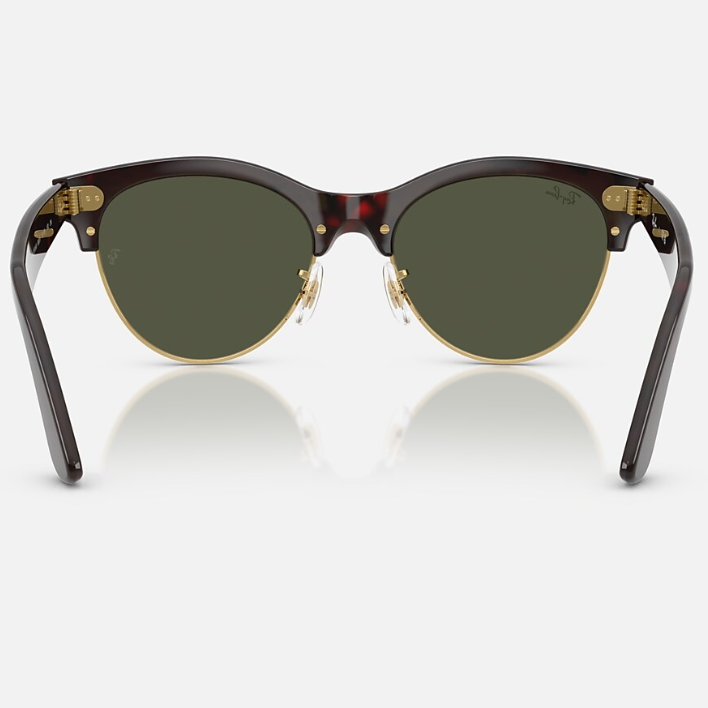 Ray Ban Men Pilot Frame Polished Red Havana On Gold Sunglasses