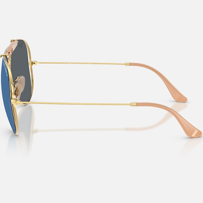 Ray Ban Men Pilot Frame Polished Shiny Arista Gold Sunglasses