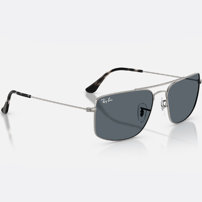 Ray Ban Men Square Frame Polished Gunmetal Sunglasses