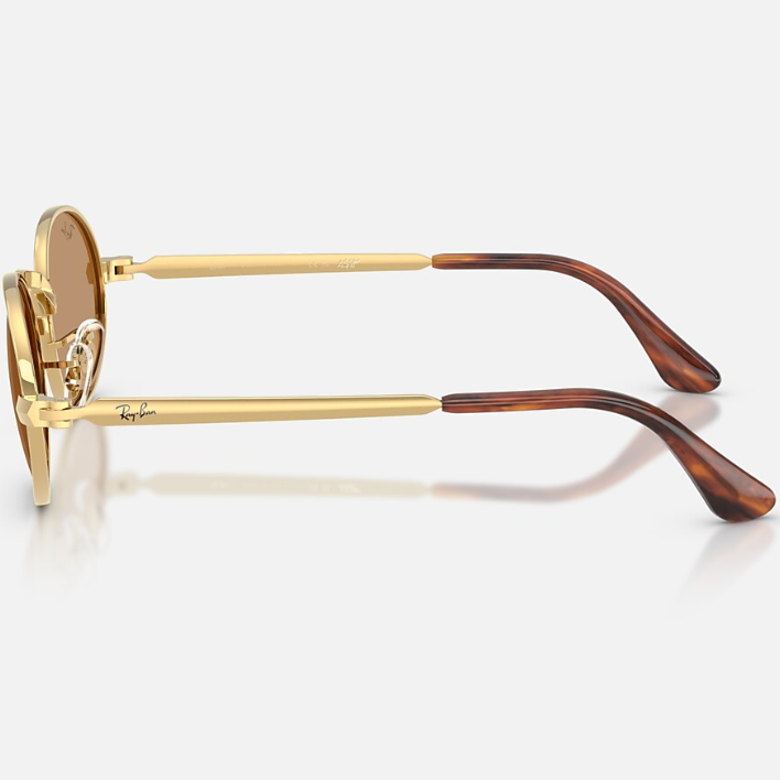 Ray Ban Men Oval Frame Arista Gold Sunglasses
