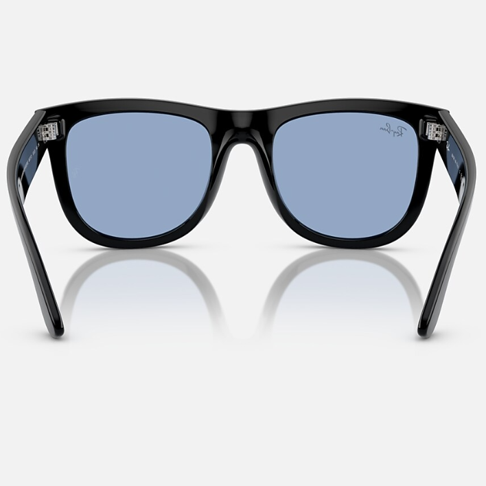 Ray Ban Men Square Frame Shiny Sand Black Sunglasses