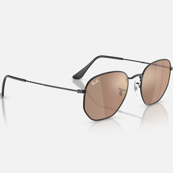 Ray Ban Men Irregular Frame Deep Black Sunglasses