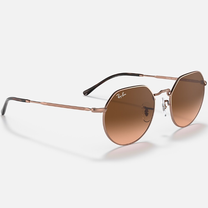 Ray Ban Men Irregular Frame Polished Copper Sunglasses