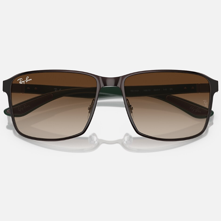 Ray Ban Men Square Frame Dusty Brown Sunglasses