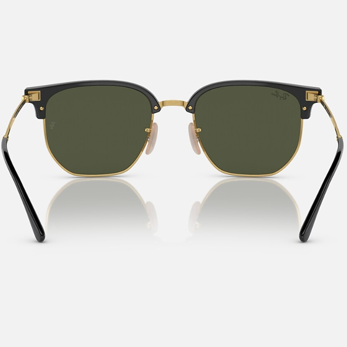 Ray Ban Men Irregular Frame Shiny Black Sunglasses